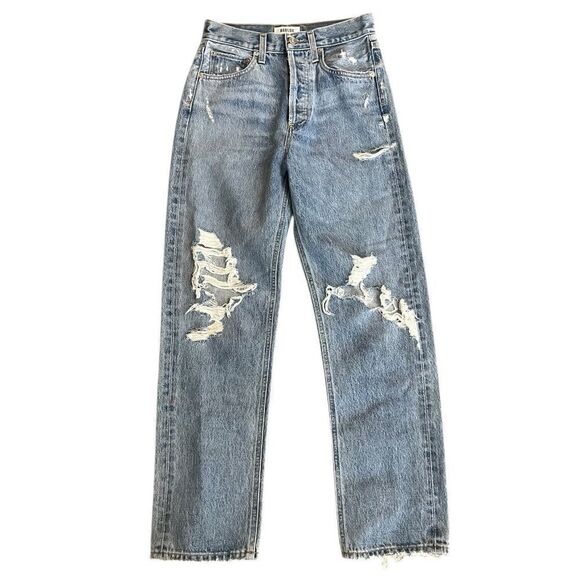 Agolde Denim - Agolde Classic Blue Denim with Silver Button